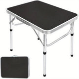 Adjustable Height Folding Table Portable Black Folding Tables - Tophatter Daily Deals