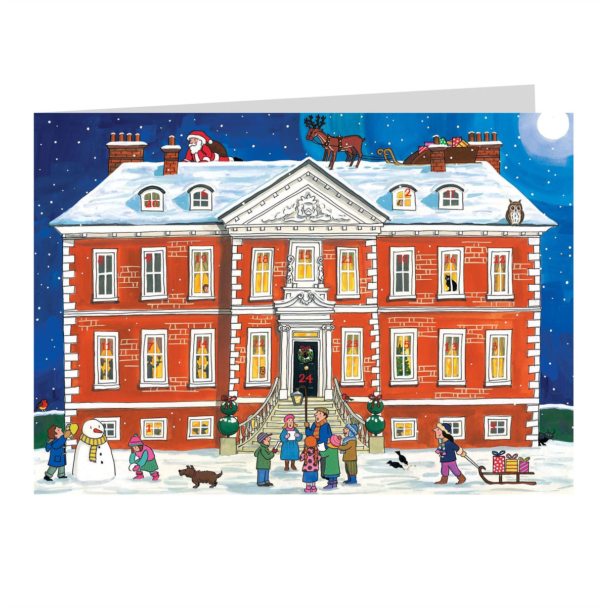 Country House Christmas - Christmas Advent Calendar Greetings Card & Envelope Advent Calendar - Tophatter Daily Deals