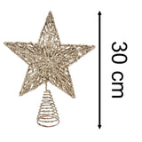 Champagne Gold Star Christmas Tree Topper | Gold Glitter Star Tree Topper - 23cm Tree Decoration - Tophatter Daily Deals