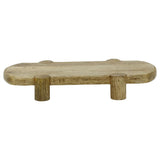 Mango Wood Serving Platter, Natural Raised Cheese Board with Feet 35 x 18 cm Serving Board - Tophatter Daily Deals