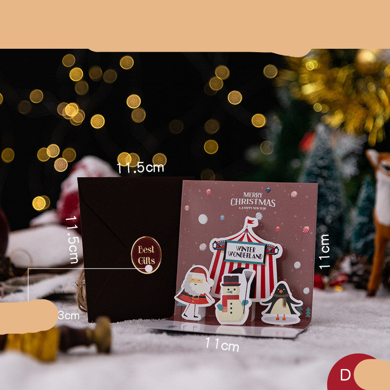 3D Three-dimensional Greeting Card Creative Christmas Eve Section DHK018 0 - Tophatter Daily Deals