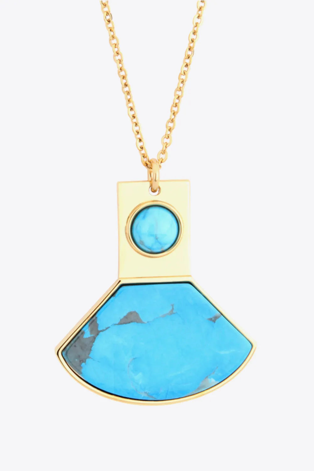 18K Gold Plated Turquoise Pendant Necklace Necklaces - Tophatter Daily Deals