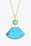18K Gold Plated Turquoise Pendant Necklace Necklaces - Tophatter Daily Deals