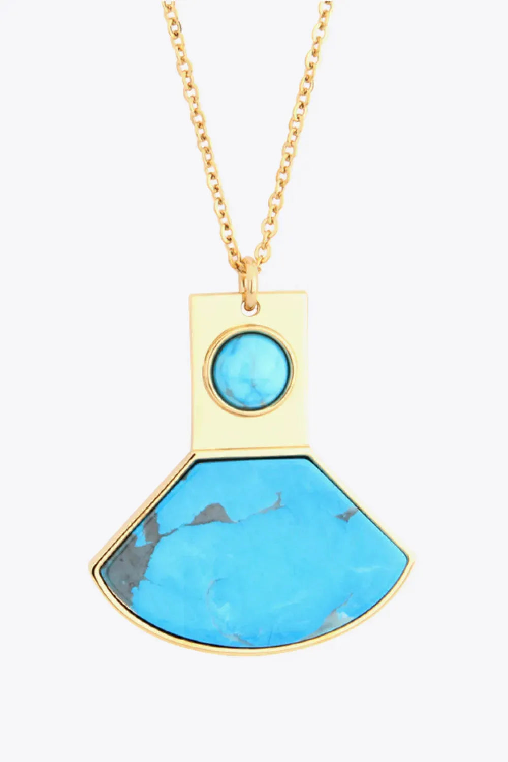 18K Gold Plated Turquoise Pendant Necklace Necklaces - Tophatter Daily Deals