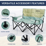 Double Camping Chair 2 Person Outdoor Folding Seat Furniture > Outdoor > Outdoor Chairs - Tophatter Daily Deals