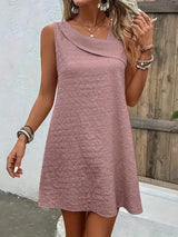 Asymmetrical Neck Sleeveless Dress Casual Dresses - Tophatter Daily Deals