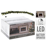 270cm Christmas LED Garland Artificial Wreath Garland | Festive Light Up Garland Warm White 30 LED Lights | Xmas Fairy Light Garland Festoon Garland - Tophatter Daily Deals