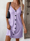 Textured V-Neck Sleeveless Mini Cami Dress Lavender Casual Dresses - Tophatter Daily Deals