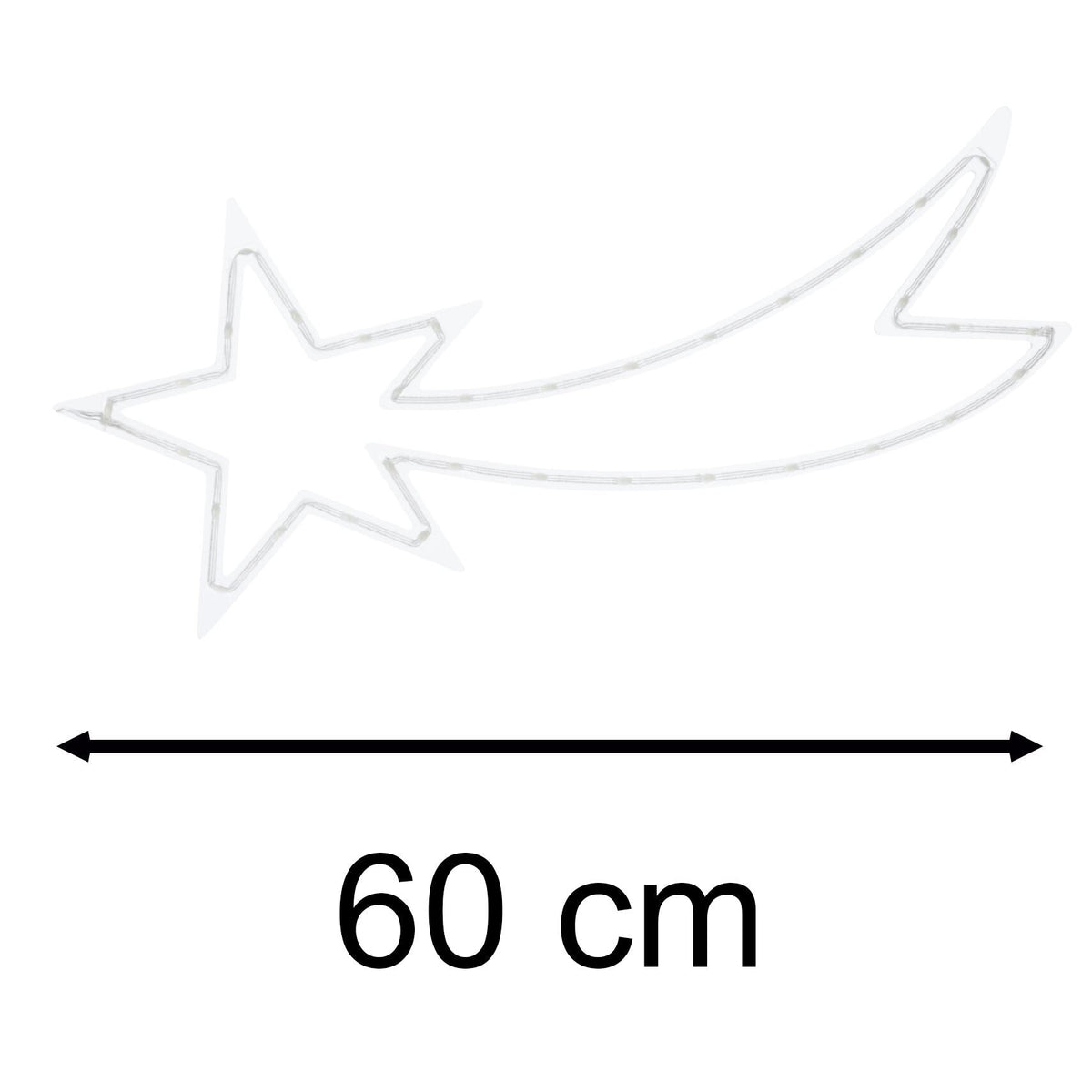 Shooting Star LED RGB Light | 35 LED Colour Changing Star Decoration - 25x60cm LED Light - Tophatter Daily Deals