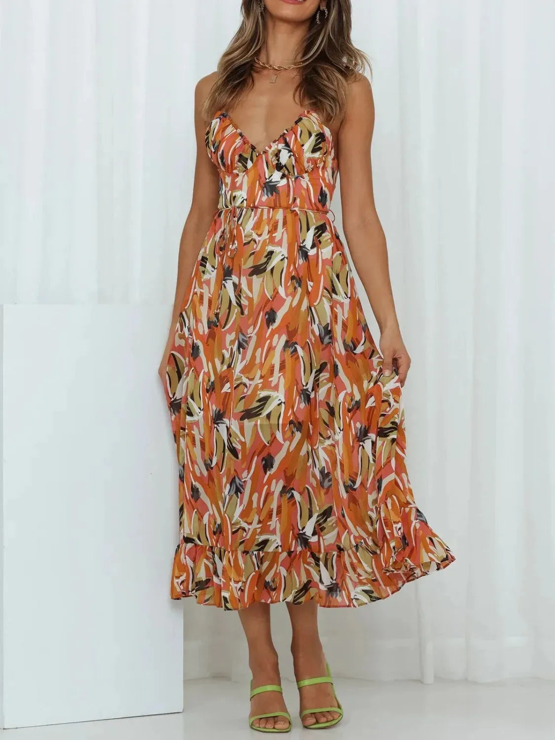 Printed Sleeveless Midi Cami dress Light Mauve Casual Dresses - Tophatter Daily Deals