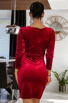 Surplice Long Sleeve Mini Dress - Tophatter Deals