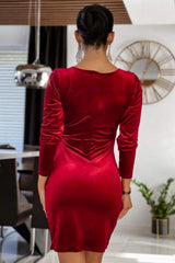 Surplice Long Sleeve Mini Dress Cocktail Dresses - Tophatter Daily Deals