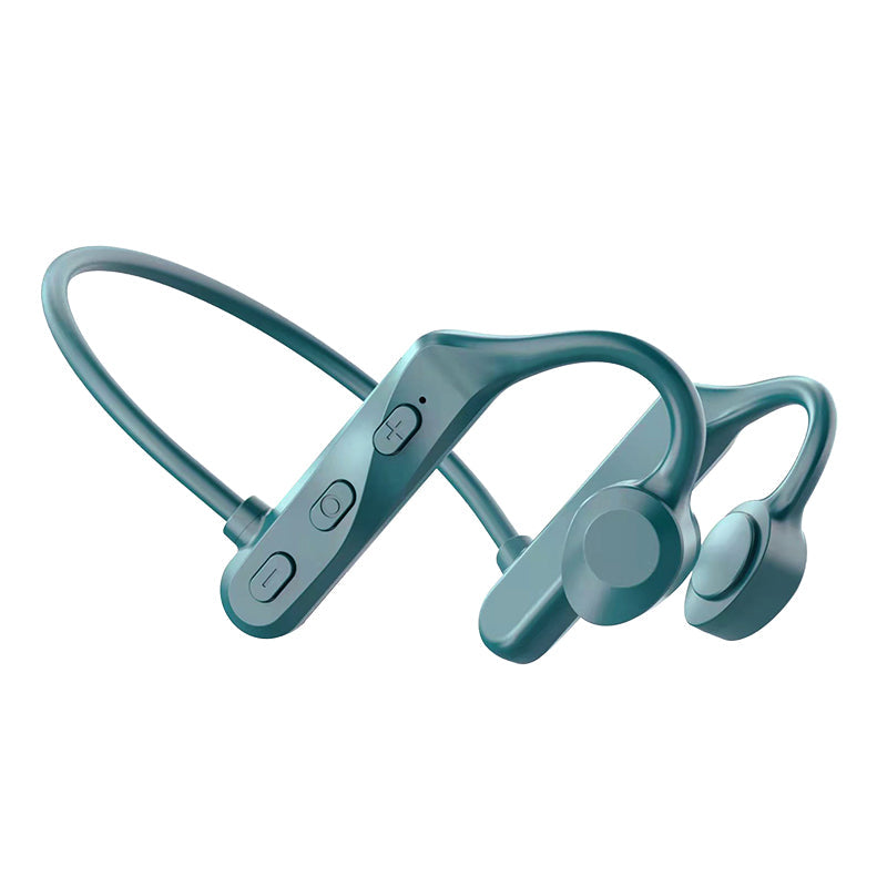Bone Conduction Bluetooth 5.0 Waterproof Headphones Green 0 - Tophatter Daily Deals