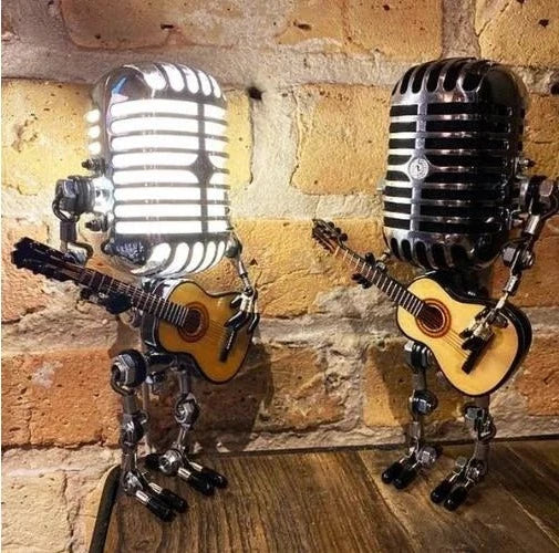 Microphone Robot Lamp Vintage Guitar Sculpture Fall 2025 - Tophatter Daily Deals