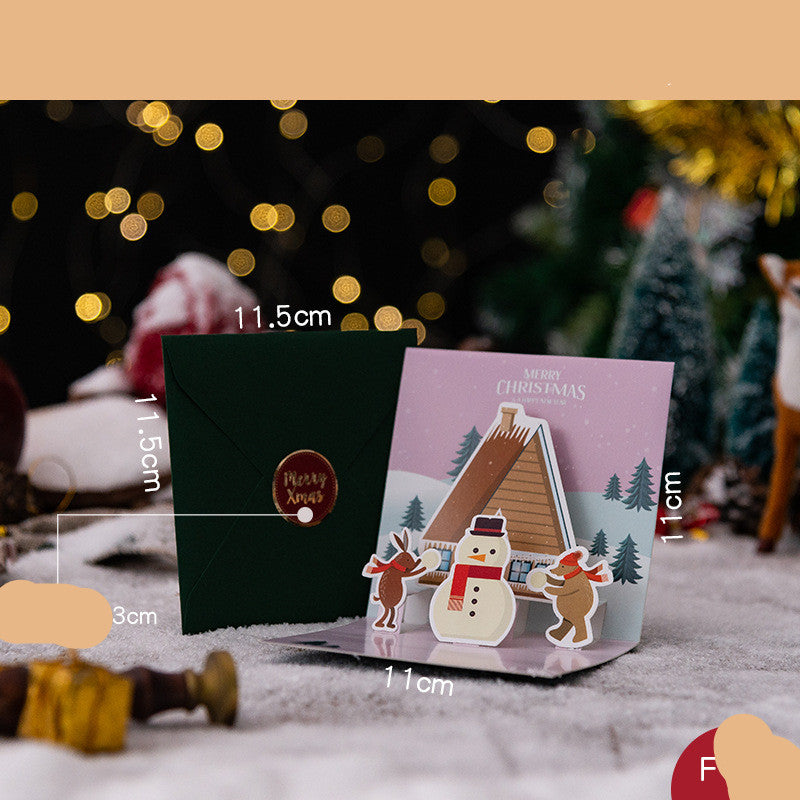 3D Three-dimensional Greeting Card Creative Christmas Eve Section FHK018 0 - Tophatter Daily Deals