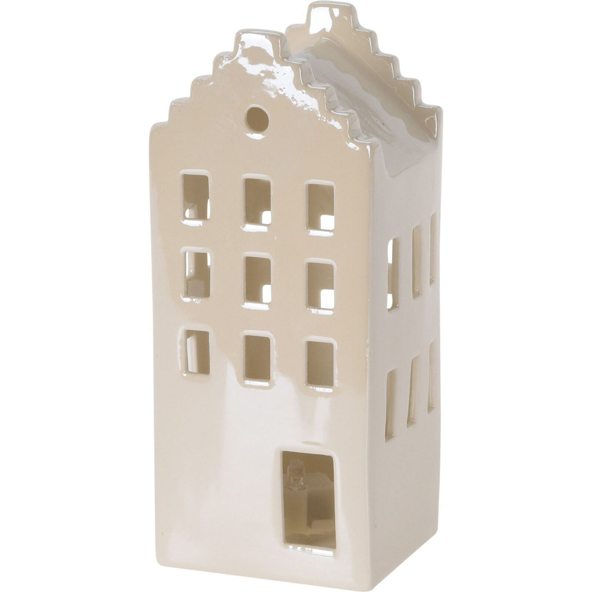 15cm White Ceramic LED Christmas House | Light-Up Ornament | Design Varies LED Light - Tophatter Daily Deals