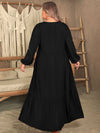 Plus Size Ruffled V-Neck Long Sleeve Dress Casual Dresses - Tophatter Daily Deals