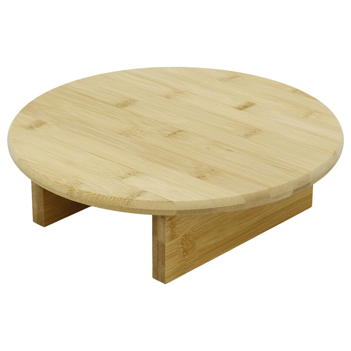 Wooden Raised Round Serving Platter 30cm, Footed Serving Board for Cake & Pastry Serving Board - Tophatter Daily Deals