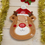 Reindeer Christmas Plate | Novelty Character Snack Plate Xmas Serving Dish 19cm Plate - Tophatter Daily Deals