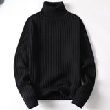 Warm Men Turtleneck Sweater - Ribbed Knit, For Winter Black 3D Changing Face Moving Picture Frame - Tophatter Daily Deals