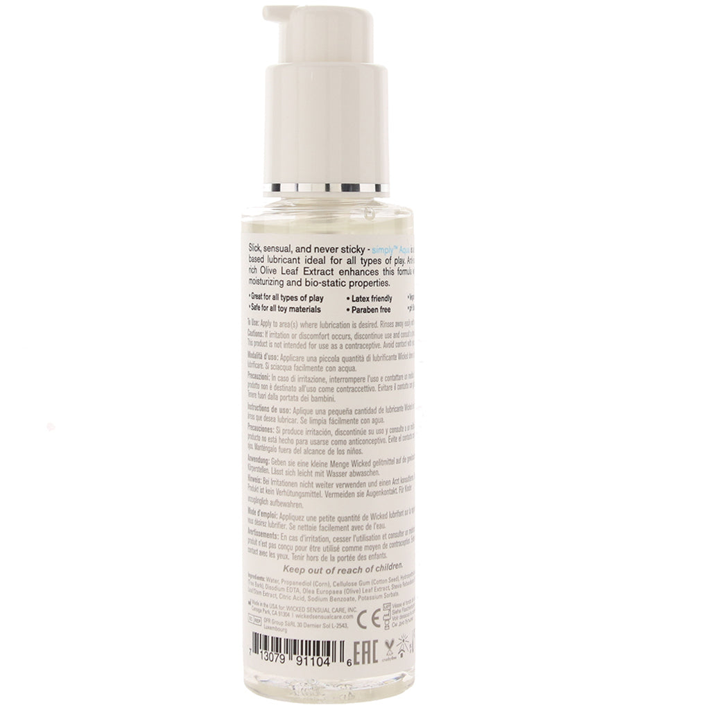 Simply Aqua Lube 4oz / 120ml - Tophatter's Adult Products Lubes and Lotions > Water Based Sex Lubes - Tophatter Daily Deals