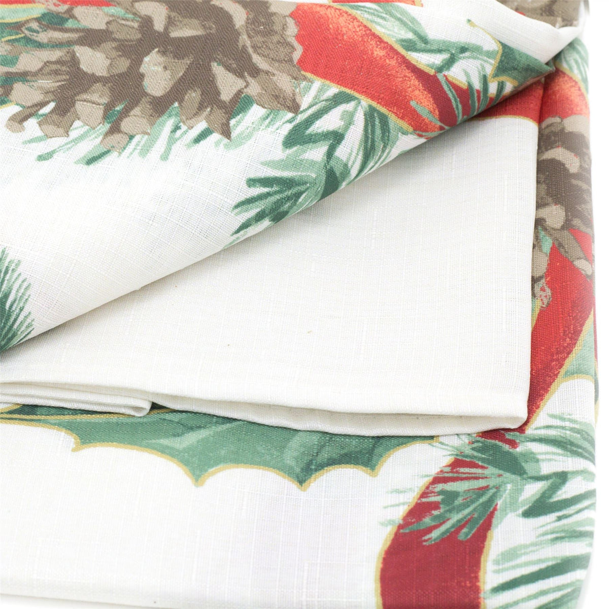 Traditional Rectangle Christmas Tablecloth | Pine Cone And Holly Festive Table Cloth | Xmas Table Cover Christmas Table Decoration 180cm X 130cm Tablecloth - Tophatter Daily Deals