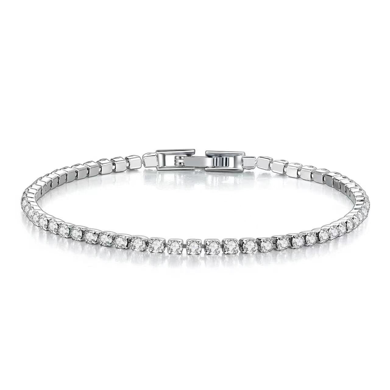 Alessandra™ Diamond Tennis Bracelet Alessandra™ SILVER Bracelets - Tophatter Daily Deals