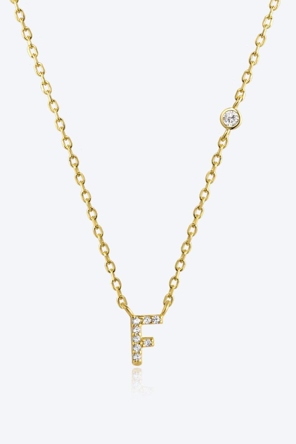 A To F Zircon 925 Sterling Silver Necklace F Gold One Size Necklaces - Tophatter Daily Deals