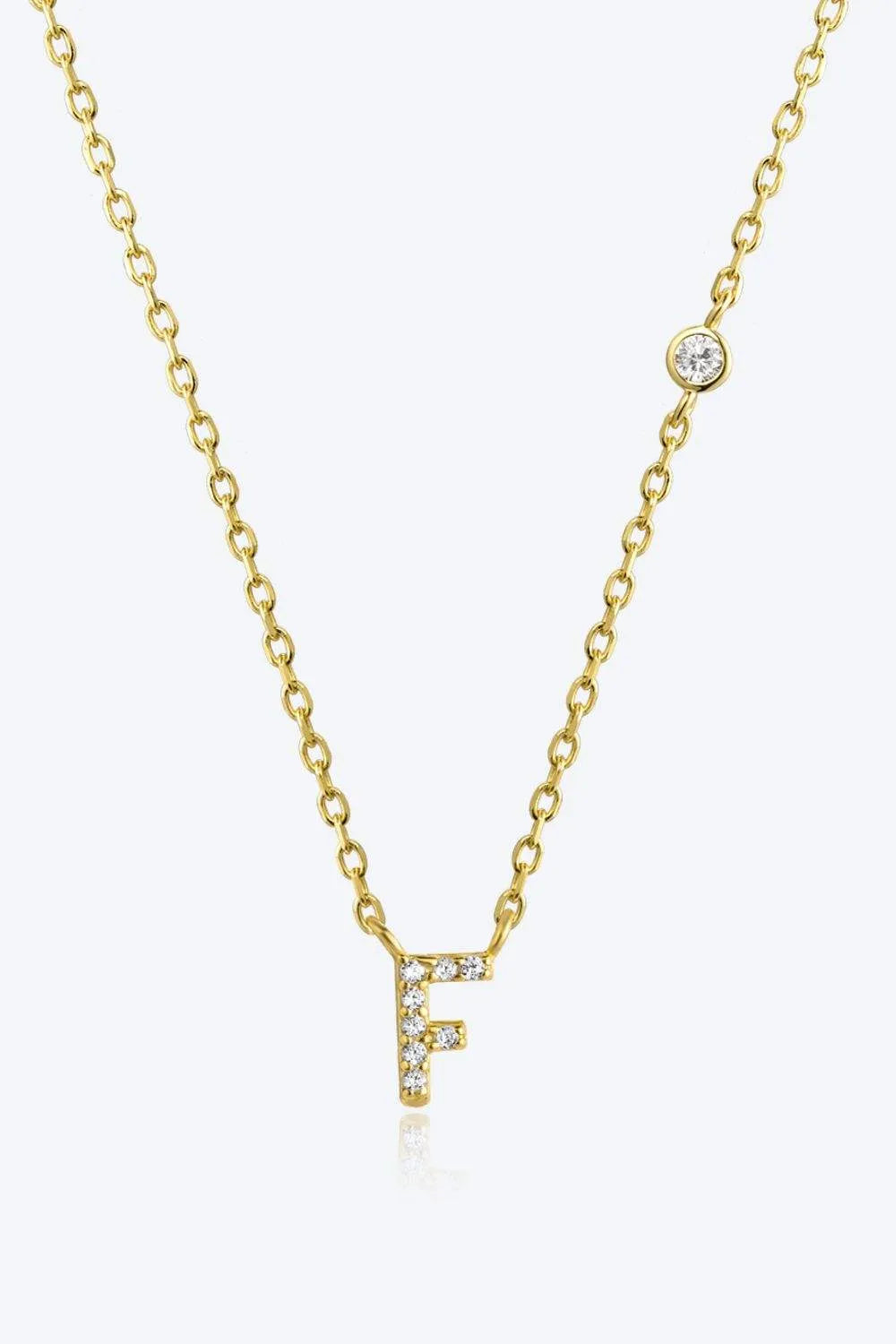 A To F Zircon 925 Sterling Silver Necklace F Gold One Size Necklaces - Tophatter Daily Deals