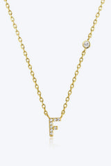 A To F Zircon 925 Sterling Silver Necklace F Gold One Size Necklaces - Tophatter Daily Deals