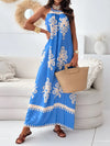 Printed Spaghetti Strap Sleeveless Maxi Dress Blue Casual Dresses - Tophatter Daily Deals