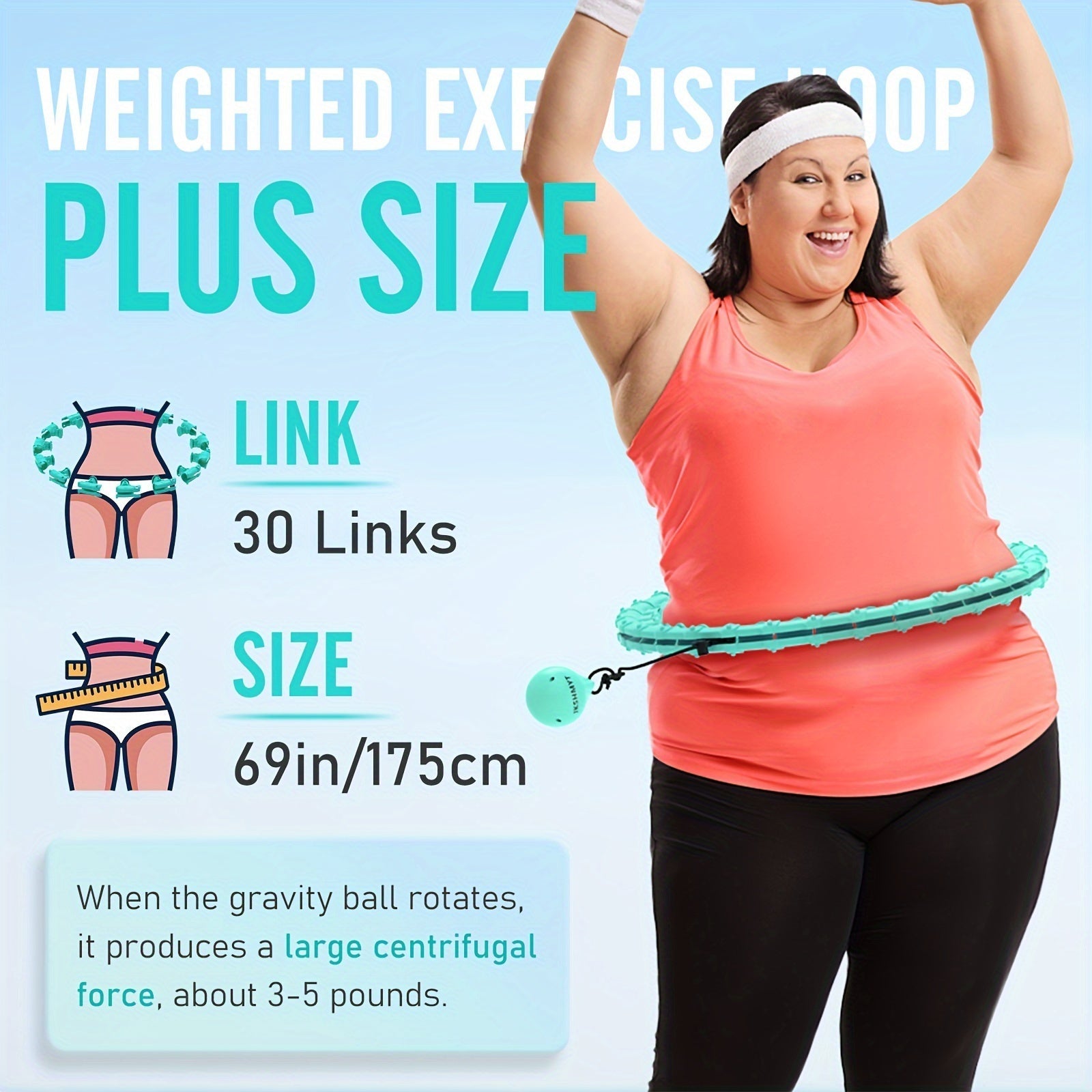 Weighted Fitness Hoop with Massage Points Fitness - Tophatter Daily Deals