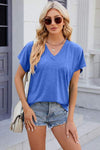 V-Neck Short Sleeve T-Shirt Ultra marine Women's T-Shirts - Tophatter Daily Deals