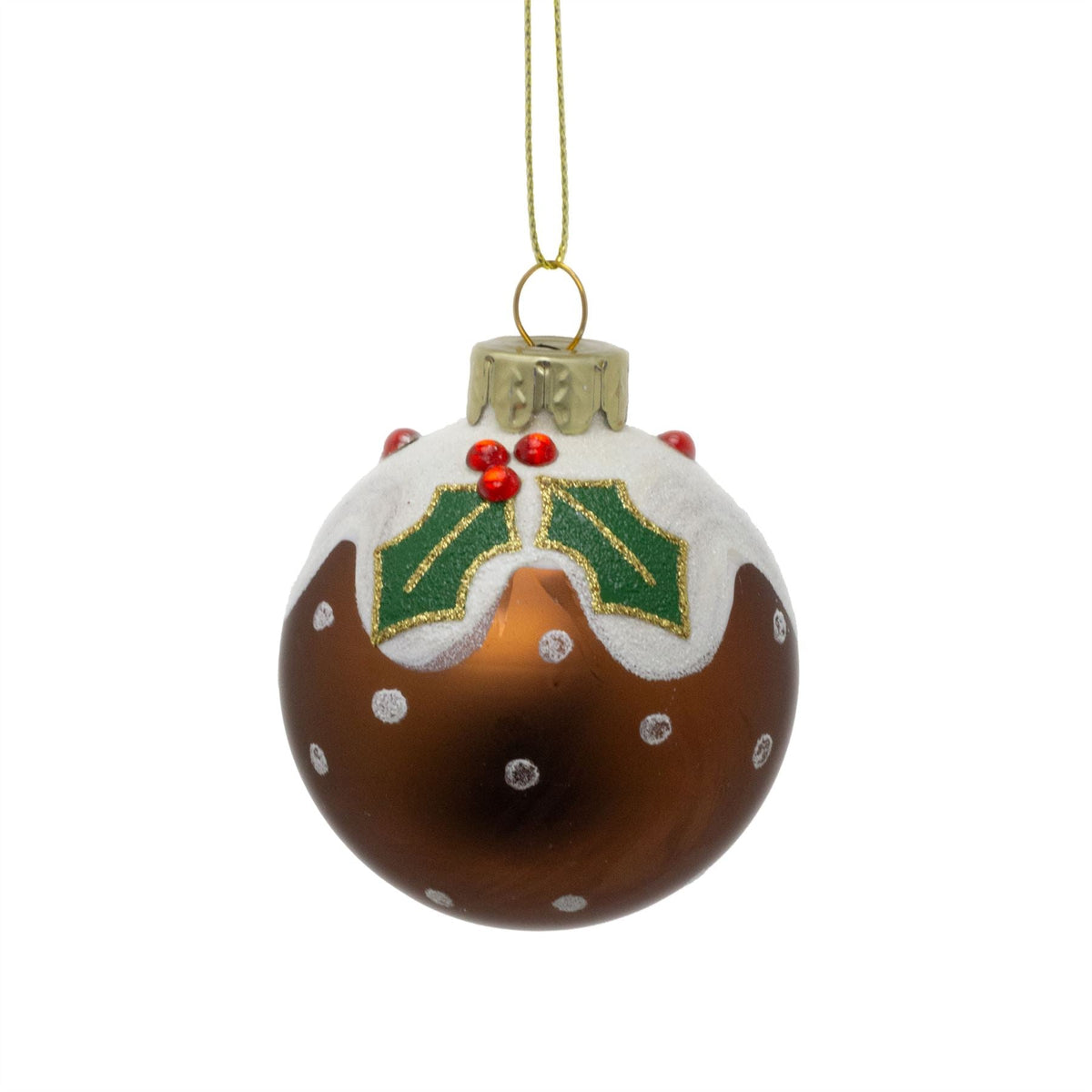 Christmas Pudding Bauble | Novelty Hanging Ornament for Christmas Tree - 6cm Baubles - Tophatter Daily Deals