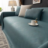 Anti Cat Scratch All-weather Universal Non Stick Wool Technology Cloth Sofa Cover Dark green 0 - Tophatter Daily Deals