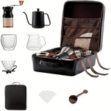 Gourmet Travel Stainless Steel Coffee Set Grinder (9pcs) Appliances > Kitchen Appliances > Coffee Machines & Accessories - Tophatter Daily Deals