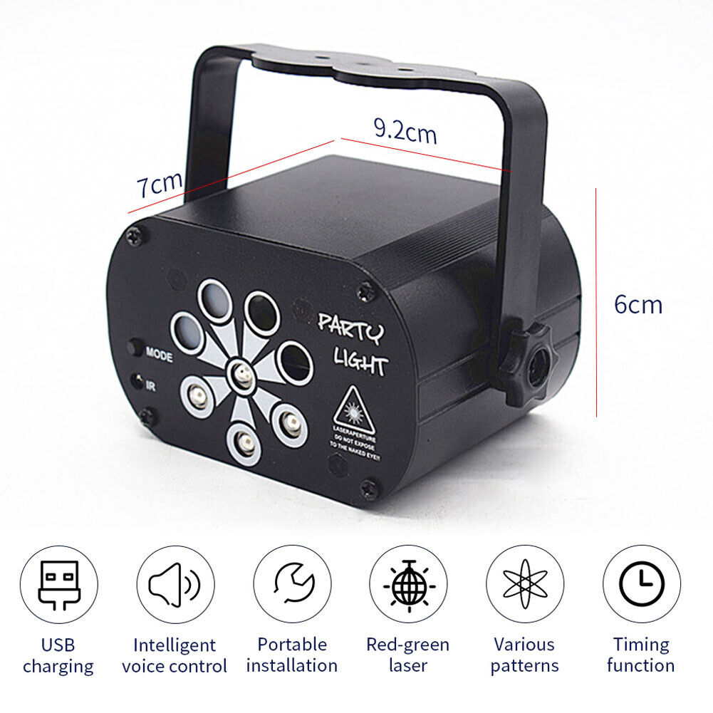 480 Pattern LED RGB Disco Party Laser Stage Light USB Club DJ Lighting Projector 5 - Tophatter Daily Deals