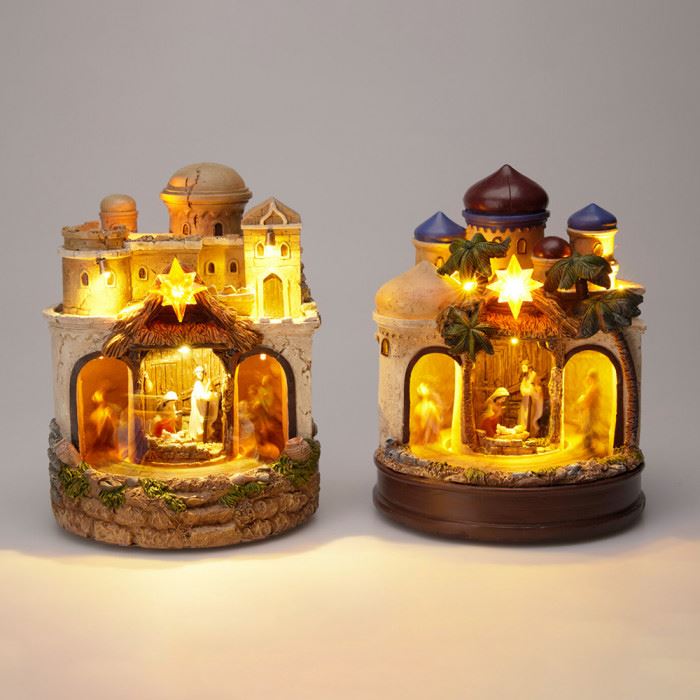 LED Musical Nativity Scene | Light-up Animated Festive Nativity Set Decoration Nativity Set - Tophatter Daily Deals