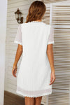 Lace Detail V-Neck Short Sleeve Dress Casual Dresses - Tophatter Daily Deals