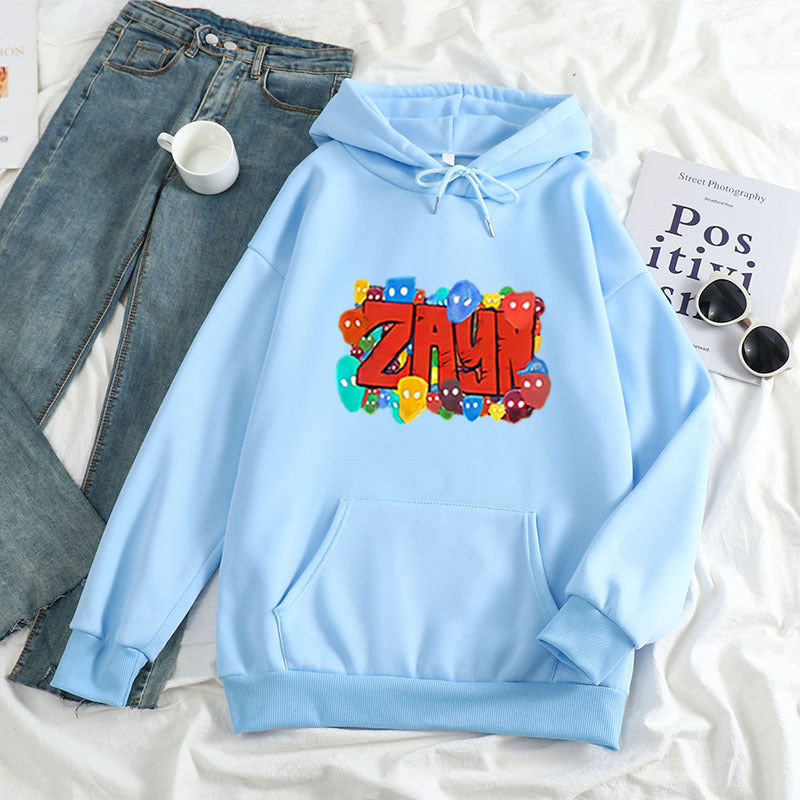 Warm Unisex Hoodie - Oversized, Polyester Fleece, Casual Sky Blue 3D Changing Face Moving Picture Frame - Tophatter Daily Deals