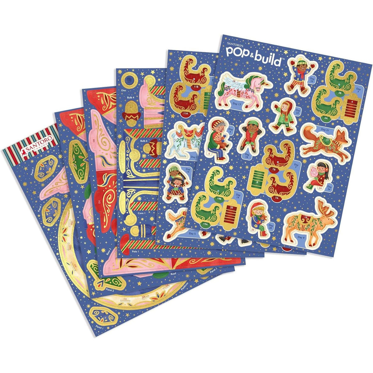 Pop & Build - Carousel Countdown | 3D Pop-up Christmas Advent Calendar Advent Calendar - Tophatter Daily Deals