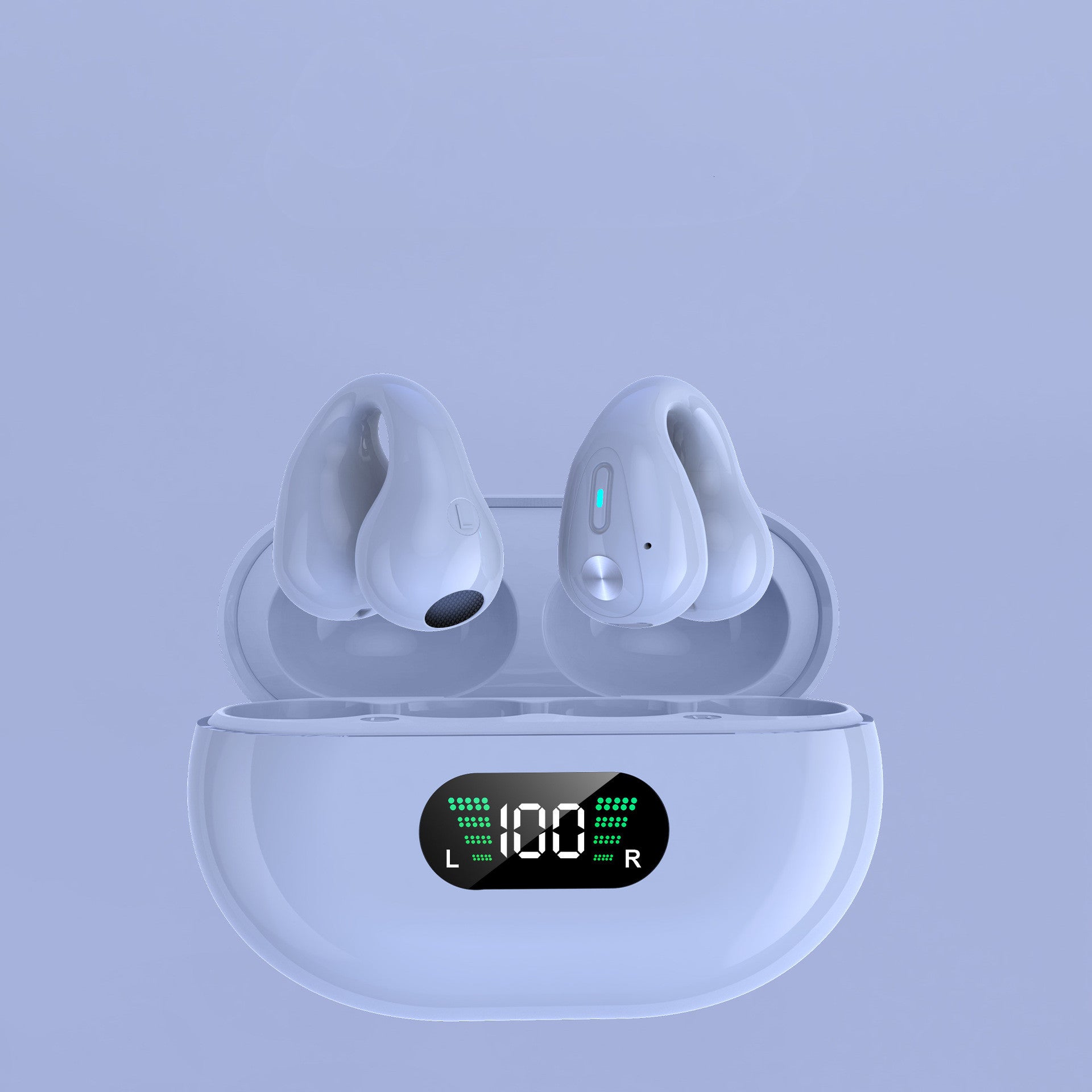 Bone Conduction Headphones TWS Earbuds Ear Clip Bluetooth 5.3 Touch Wireless Earphone In-Ear Bass HIFI Sports Headset White 0 - Tophatter Daily Deals