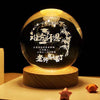 Luminous Starry Sky And Planets Moon Moon Crystal Ball Small Night Lamp Projection Ambience Light Creative Gift New Strange Gift Solid Wood Lamp Holder Unforgettable Grace 6CM Lamps - Tophatter Daily Deals