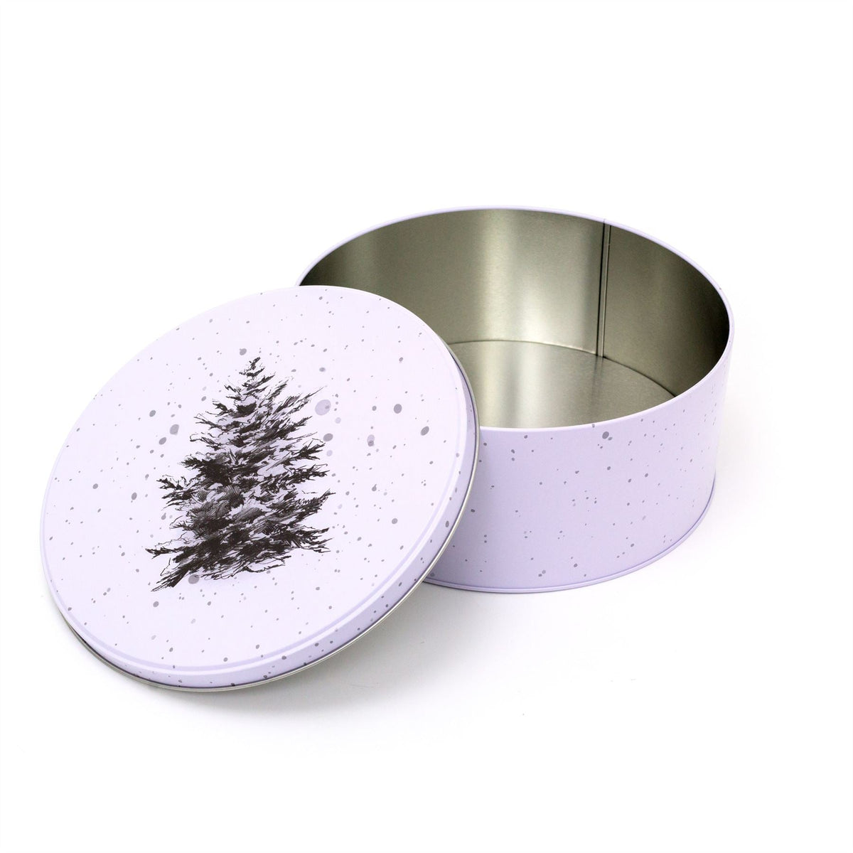 White Round Christmas Storage Tin | Festive Cookie Tin Fairy Cake Baking Tin Tin - Tophatter Daily Deals