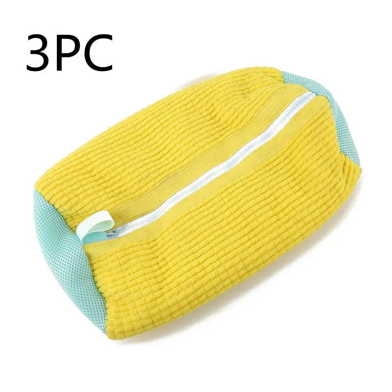 Shoes Laundry Bag Shoe Wash Bag For Washing Machine Reusable Zipper Shoe Washing Bag Sneaker Tennis Shoe Cleaner Kit Remove Dirt Yellow 39x19CM 3PCS Bracelets - Tophatter Daily Deals