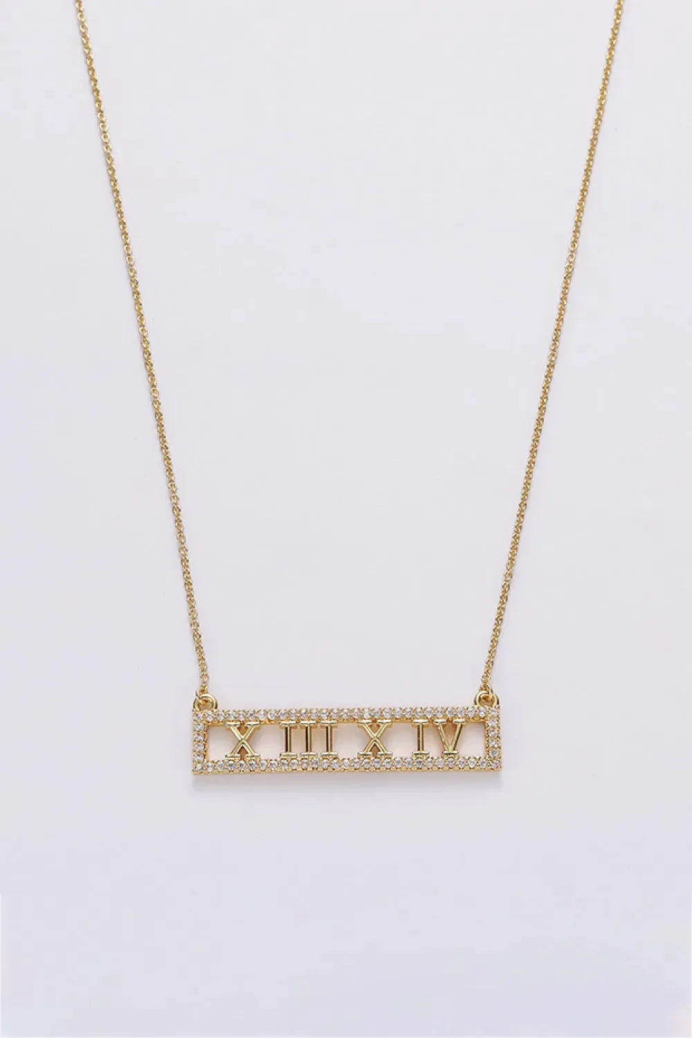 Inlaid Cubic Zirconia Bar Pendant Necklace Necklaces - Tophatter Daily Deals