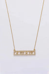 Inlaid Cubic Zirconia Bar Pendant Necklace Necklaces - Tophatter Daily Deals