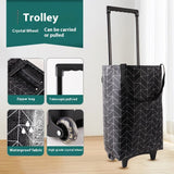 Bold Trolley Shopping Cart Foldable Household Black Plaid 0 - Tophatter Daily Deals