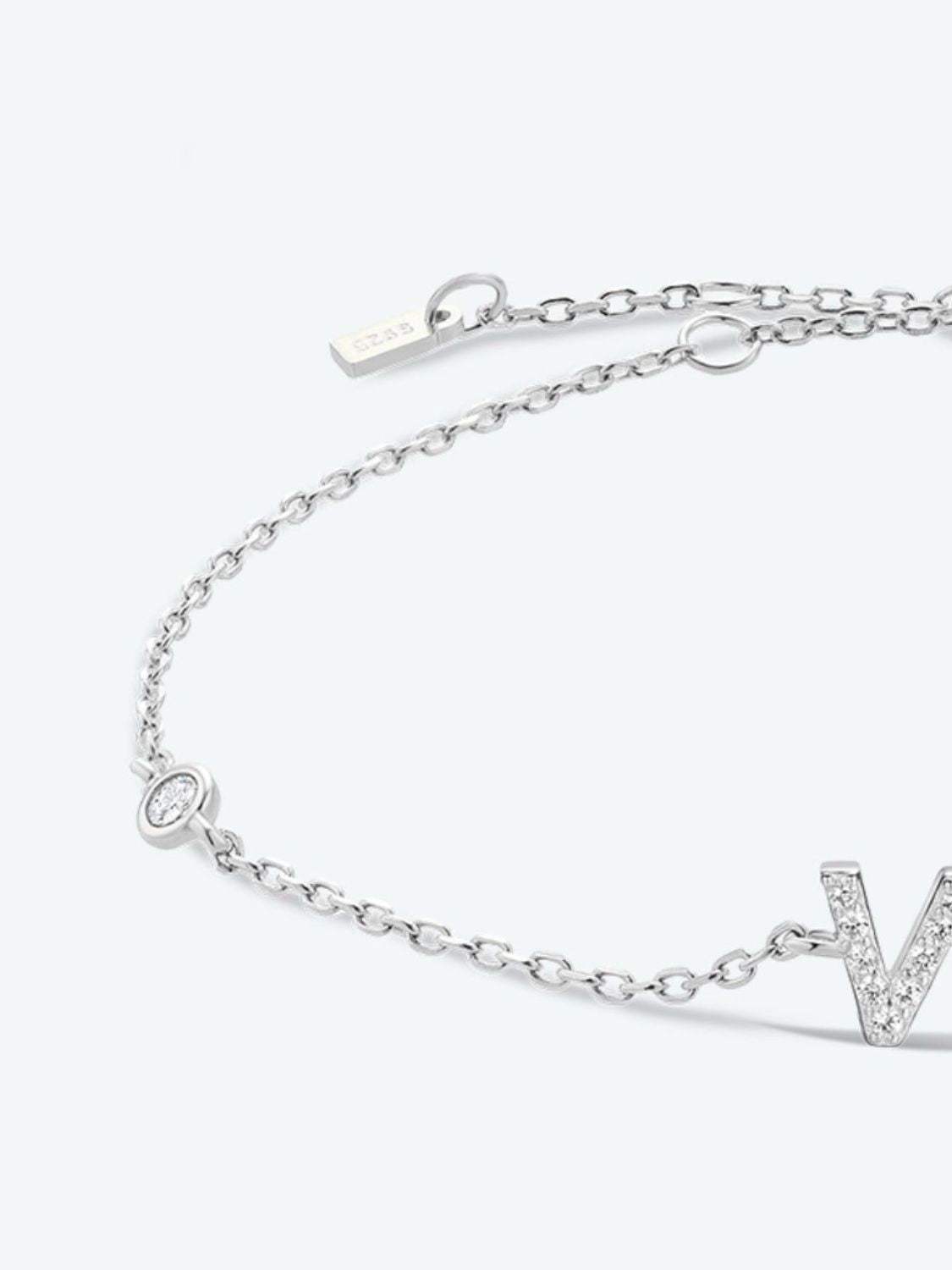 V To Z Zircon 925 Sterling Silver Bracelet Bracelets - Tophatter Daily Deals