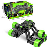 Boy Tumbling Stunt Car Remote Control Off-road Tipping Climbing Car Green 0 - Tophatter Daily Deals